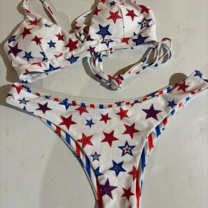 Red and Blue Star Bikini Set